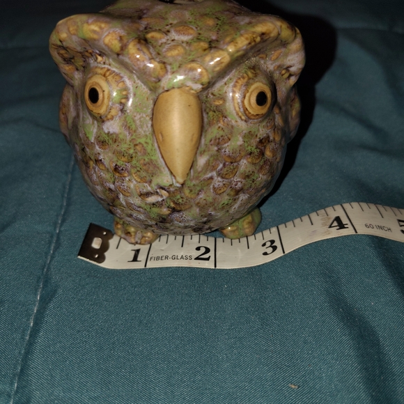 Charming Multicolor Ceramic Owl Sculpture - Picture 5 of 5